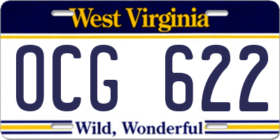 WV license plate OCG622