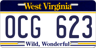 WV license plate OCG623
