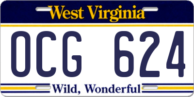 WV license plate OCG624