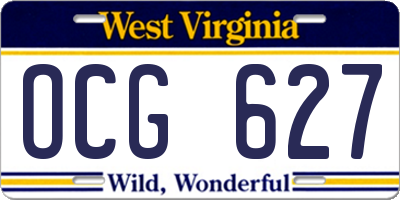 WV license plate OCG627