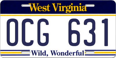 WV license plate OCG631