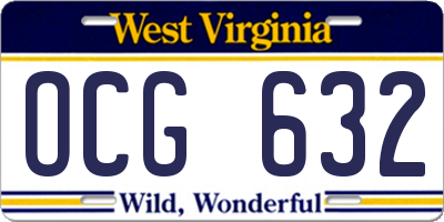 WV license plate OCG632