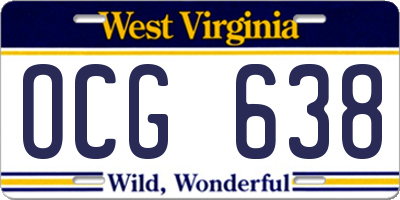 WV license plate OCG638