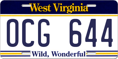 WV license plate OCG644