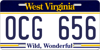 WV license plate OCG656