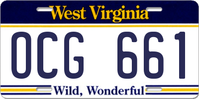 WV license plate OCG661