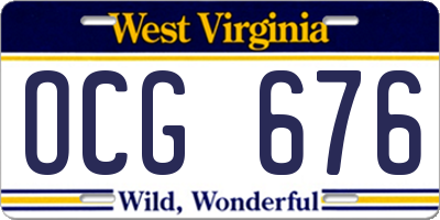 WV license plate OCG676
