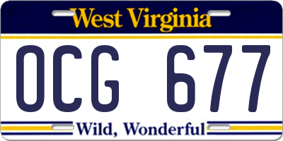 WV license plate OCG677