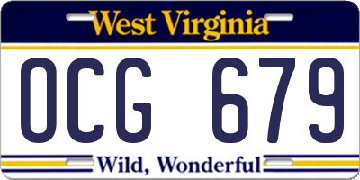 WV license plate OCG679