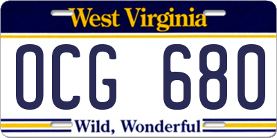 WV license plate OCG680