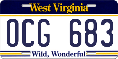 WV license plate OCG683