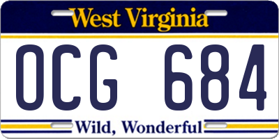 WV license plate OCG684