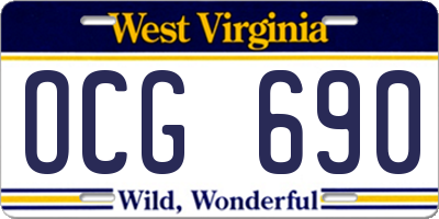 WV license plate OCG690