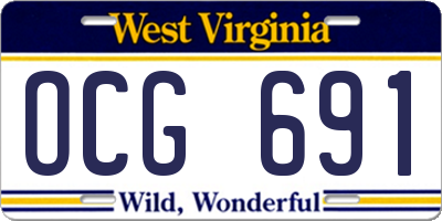 WV license plate OCG691