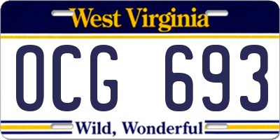 WV license plate OCG693