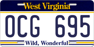 WV license plate OCG695