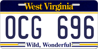 WV license plate OCG696