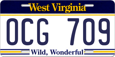 WV license plate OCG709