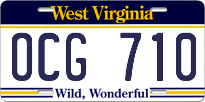 WV license plate OCG710