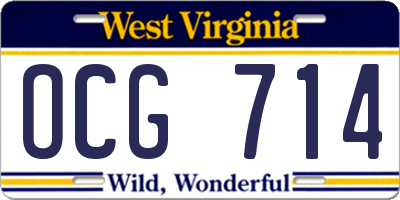 WV license plate OCG714