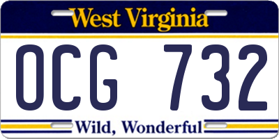 WV license plate OCG732