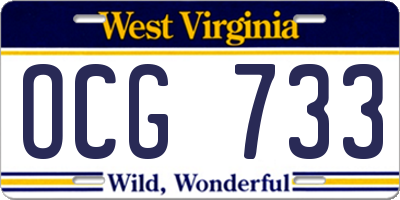 WV license plate OCG733