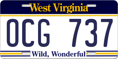WV license plate OCG737