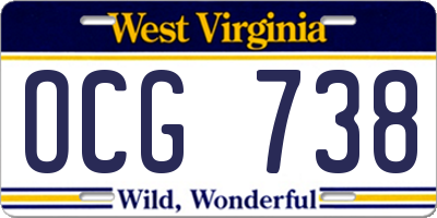 WV license plate OCG738