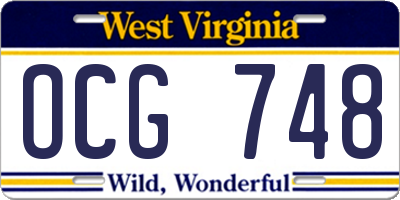 WV license plate OCG748