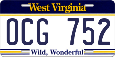 WV license plate OCG752