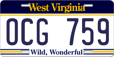 WV license plate OCG759