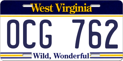 WV license plate OCG762