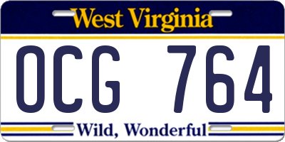 WV license plate OCG764