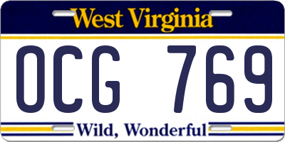 WV license plate OCG769
