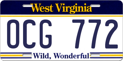WV license plate OCG772