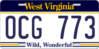 WV license plate OCG773