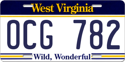 WV license plate OCG782