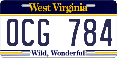 WV license plate OCG784