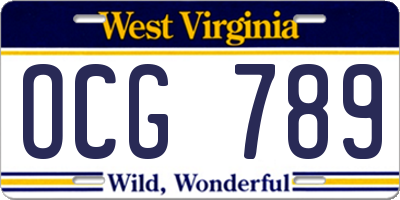 WV license plate OCG789