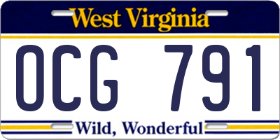 WV license plate OCG791