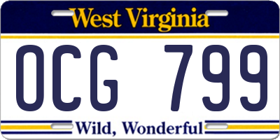 WV license plate OCG799