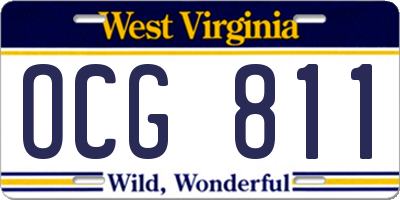 WV license plate OCG811