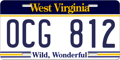 WV license plate OCG812