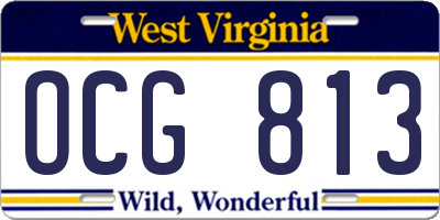 WV license plate OCG813