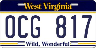 WV license plate OCG817