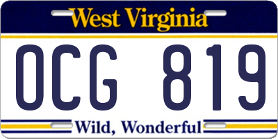 WV license plate OCG819