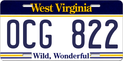 WV license plate OCG822