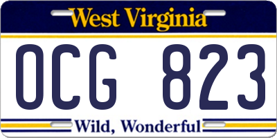 WV license plate OCG823