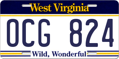 WV license plate OCG824