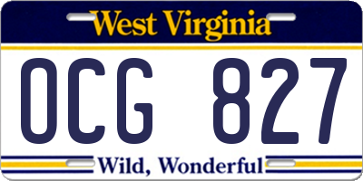 WV license plate OCG827